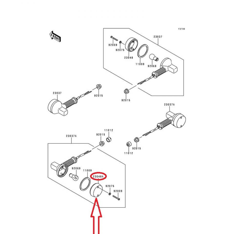 Cabochon de clignotant AR STANLEY pour moto Kawasaki 300 KLX R 230481053 Neuf