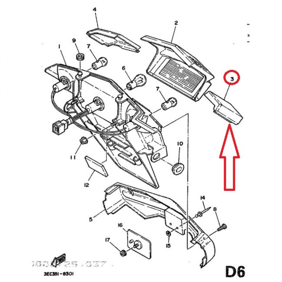 Cabochon de clignotant ARG pour scooter MBK Active 54U-83342 Neuf