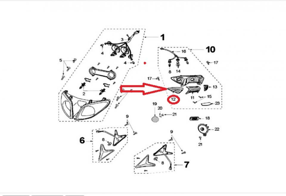 Cabochon de clignotant ARG pour scooter Peugeot 125 Sum Up 800308 Neuf