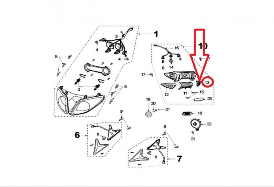 Cabochon de clignotant ARD pour scooter Peugeot 125 Sum Up 800309 Neuf