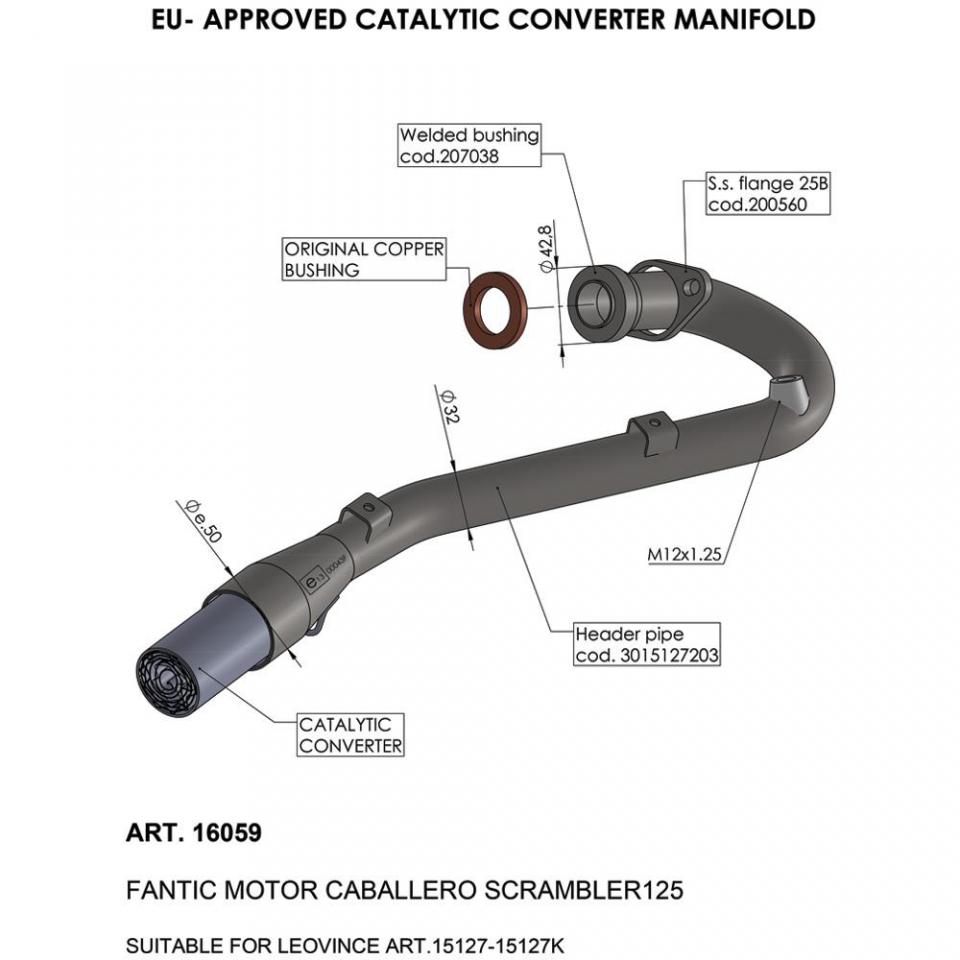 Catalyseur d échappement Leovince pour Auto 16059 Neuf