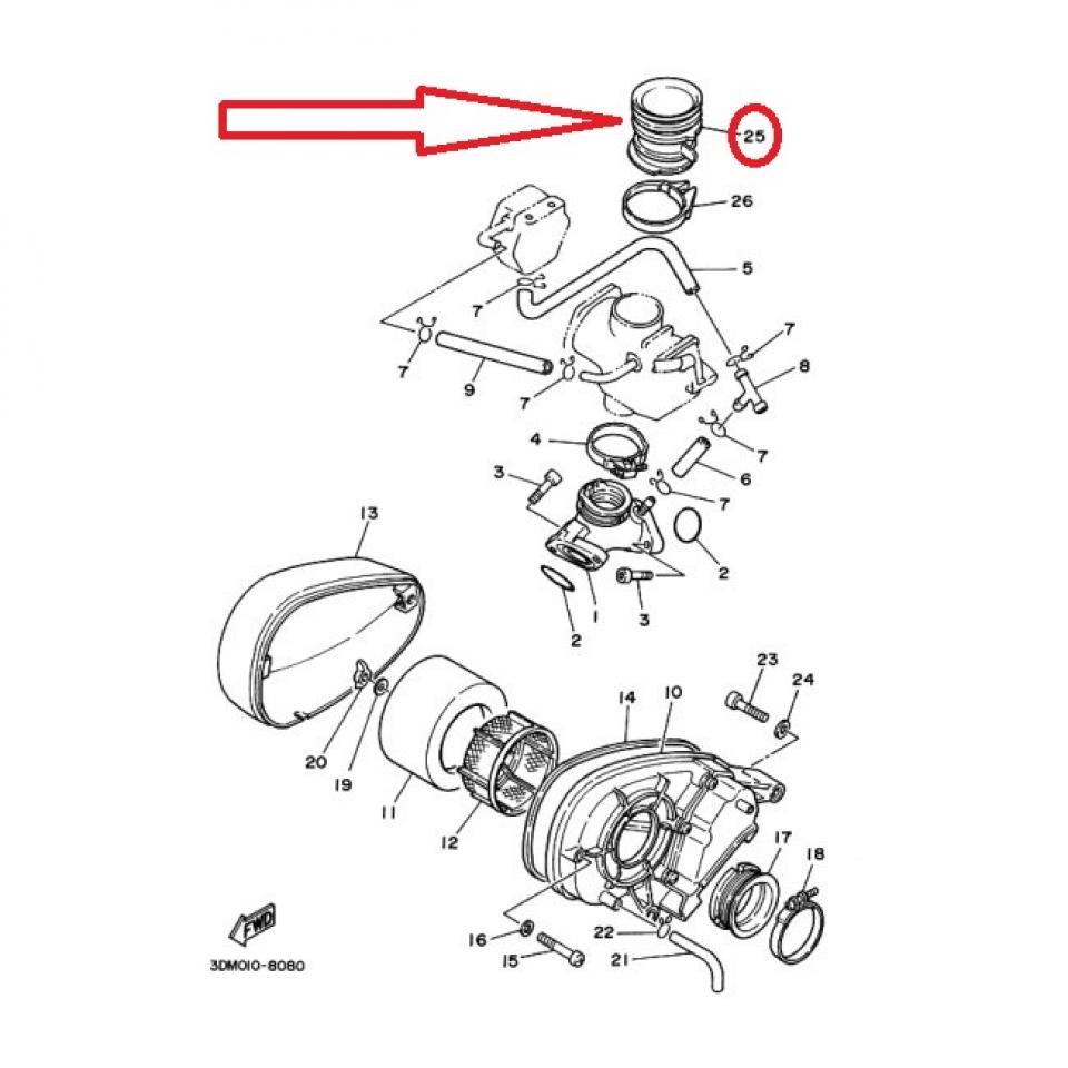 Manchon de boite à air pour moto Yamaha 250 Virago 1992 à 1999 2UJ-14469-00 Neuf