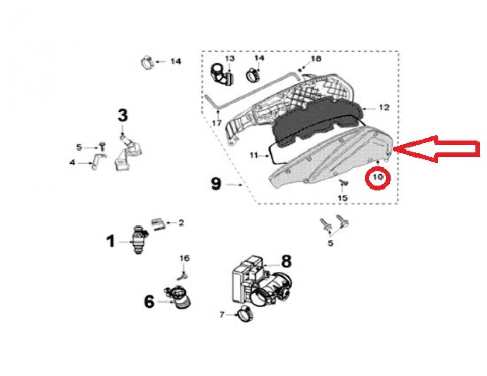 Couvercle de boite a air pour scooter Peugeot 125 Satelis 2006 à 2018 772550
