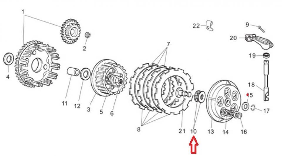 Pièce moteur diverse origine pour Moto Gilera 50 RCR 2006 à 2018 847222 / Euro 3 Neuf