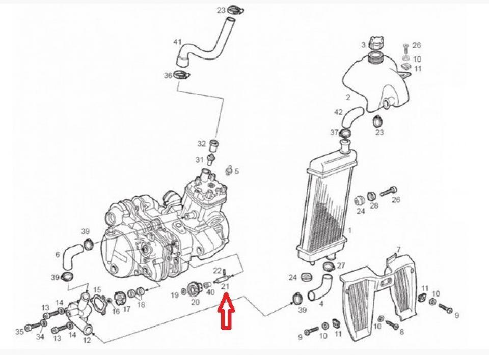 Arbre axe de pompe à eau pour moto Derbi 50 moteur Euro 2 avant 2005 00H03800161 Neuf