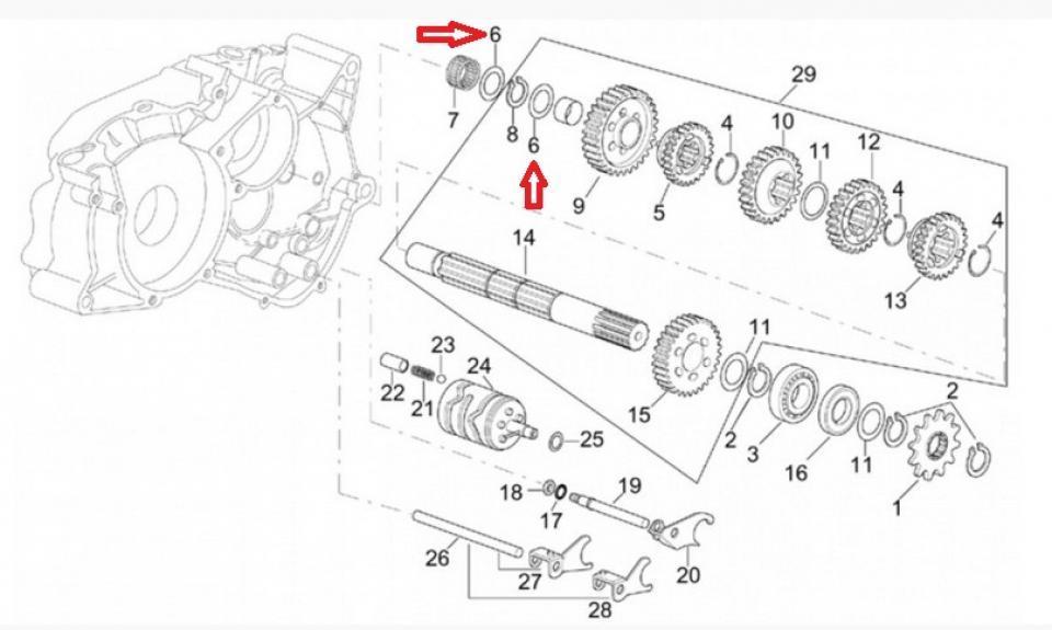 Pièce moteur diverse origine pour Moto Aprilia 50 RS 1999 à 2005 AP8206633 rondelle 14.5x27x0.4 Neuf