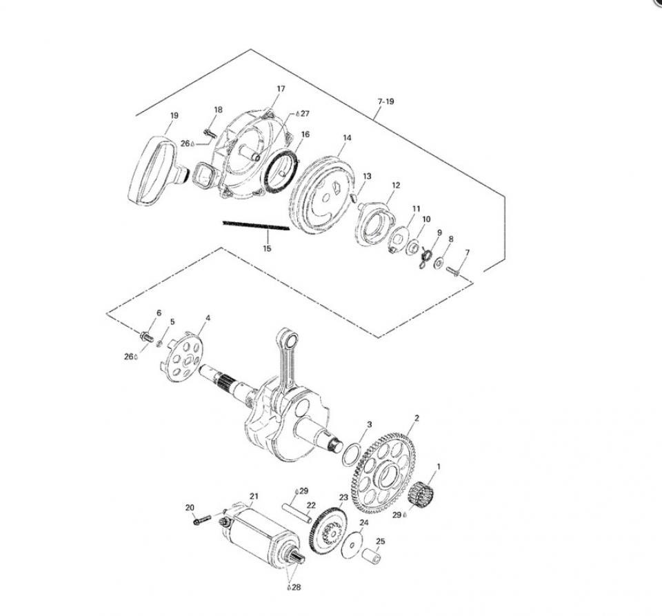 Rondelle épaulée de lanceur pour quad CAN-AM 400 Traxter 2003-2014 420847927