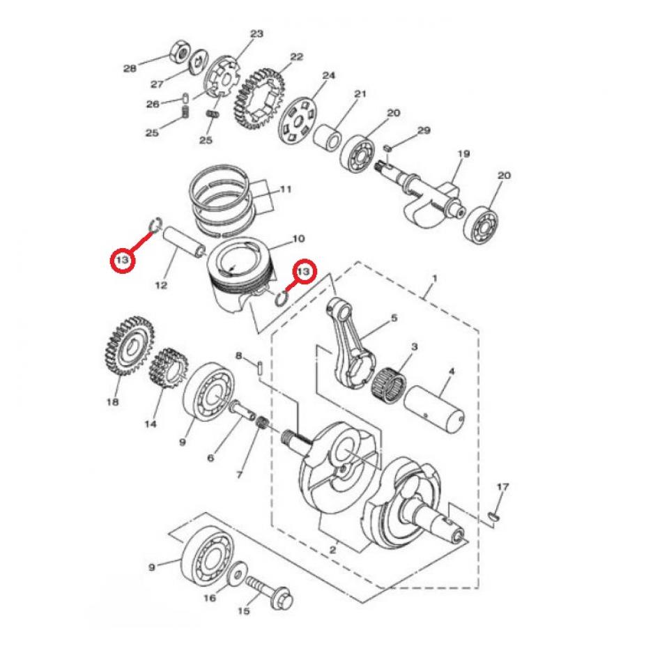 Clips d'axe de piston origine pour Moto Yamaha 1000 FZ1 2006 90468-12069 Neuf