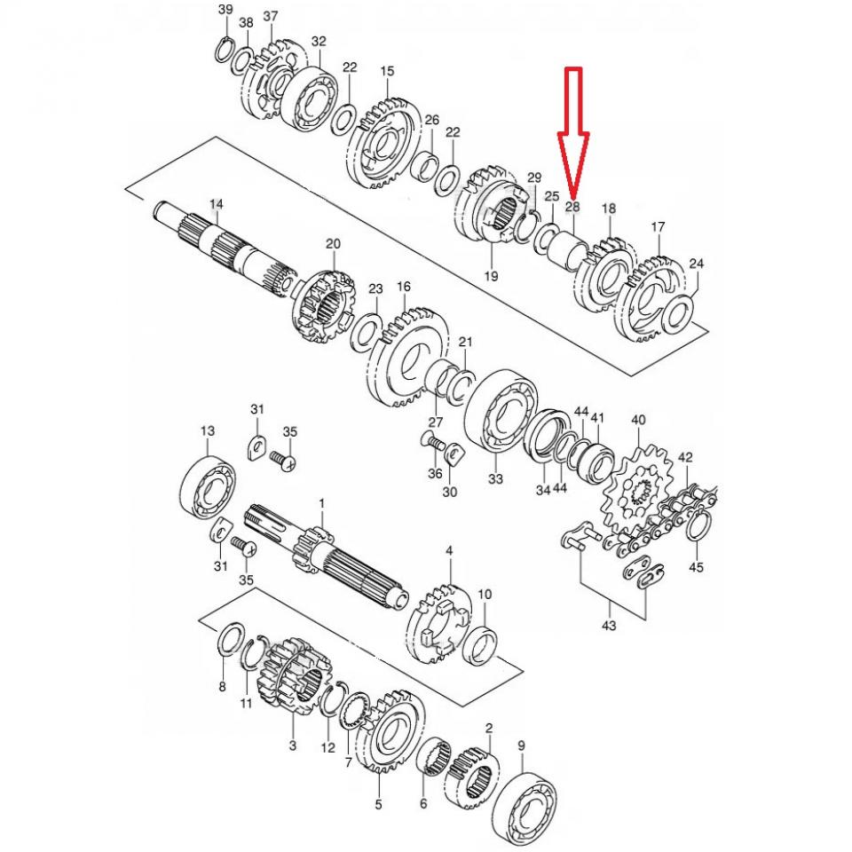 Bague de transmission pour moto Suzuki 125 RM 09300-22018 / 22x25x18mm Neuf