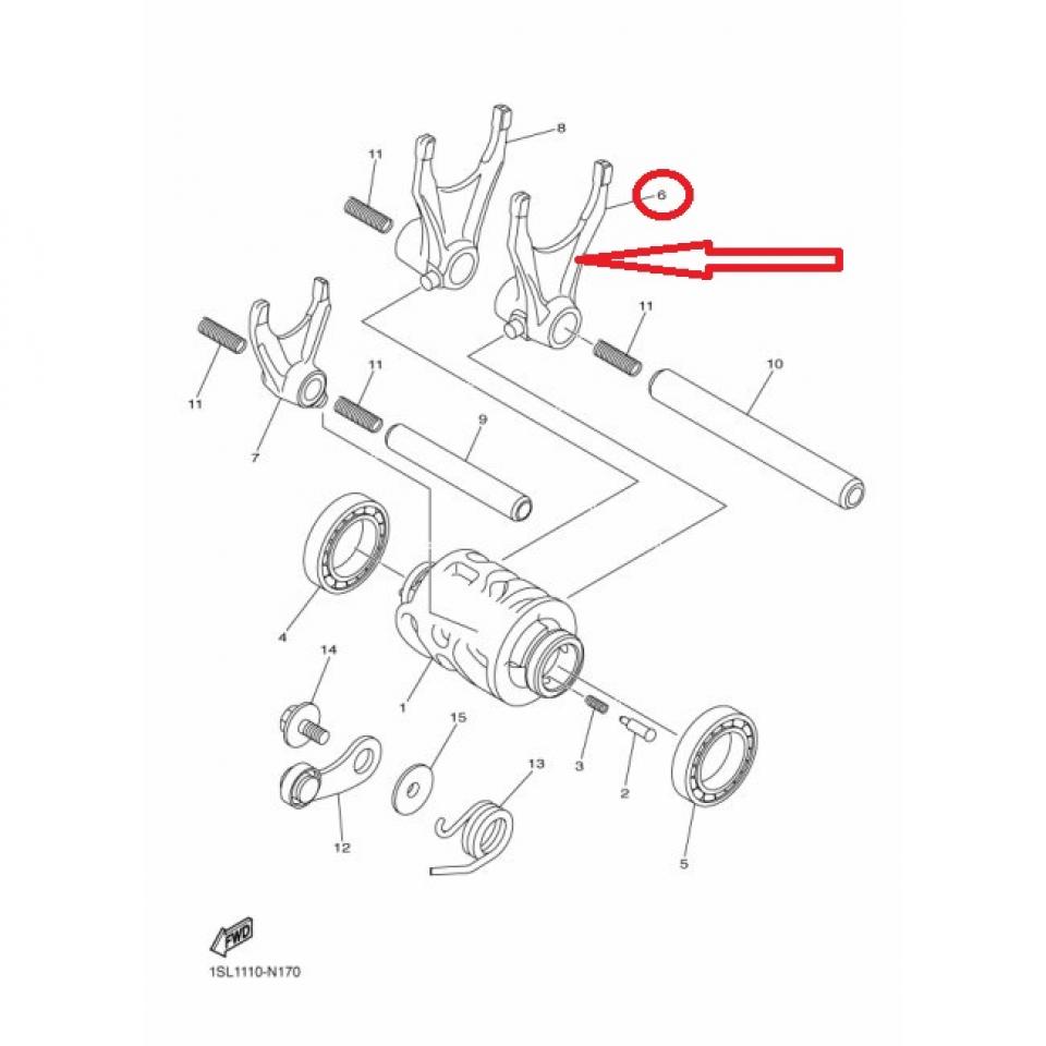 Fourchette de boite de vitesse pour moto Yamaha 450 WRF 1SL-18511-00-00 Neuf