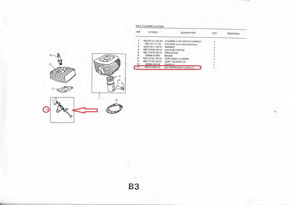 Décompresseur pour mobylette MBK 50 51 Club moteur AV10 NG8-E2280-00 Neuf