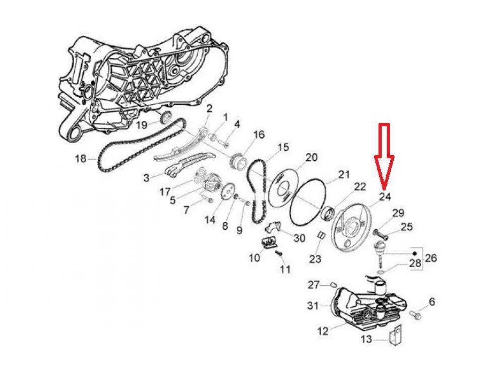 Pièce moteur diverse origine pour scooter Piaggio 125 X10 2012-2015 847116 Neuf