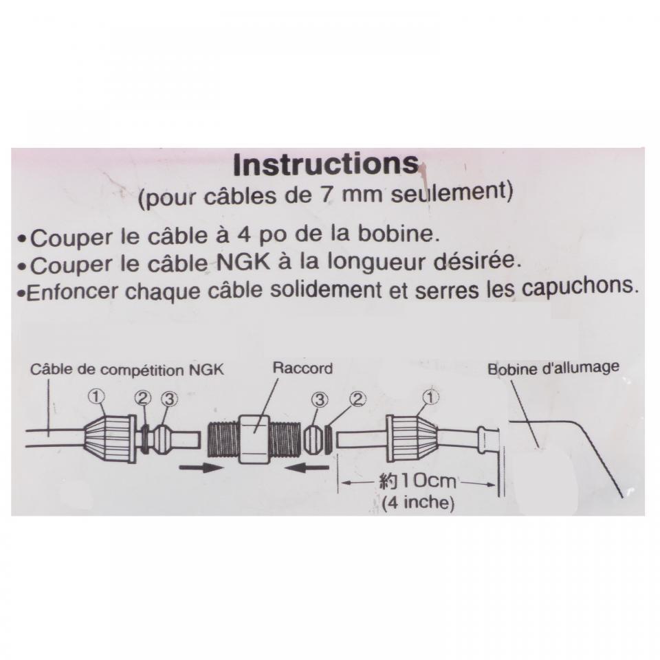 Raccord étanche de fil antiparasite Ø7mm NGK J1 / J-1 8083 pour moto quad Neuf