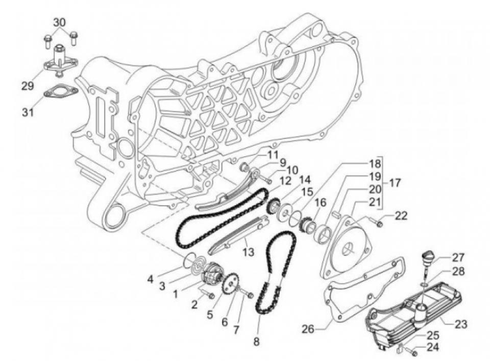 Bouchon niveau huile origine pour Scooter Piaggio 50 Vespa LX Avant 2008 Neuf