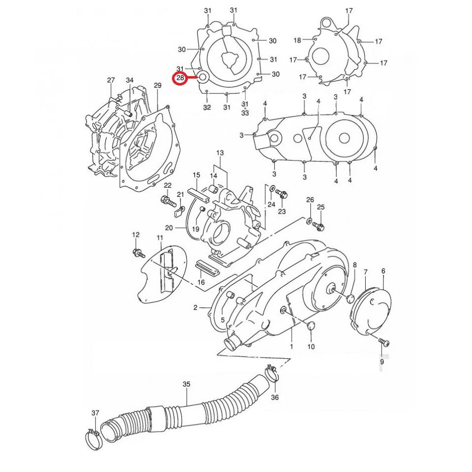 Bouchon hublot lentille niveau huile pour scooter Suzuki 125 Burgman 11971-33210