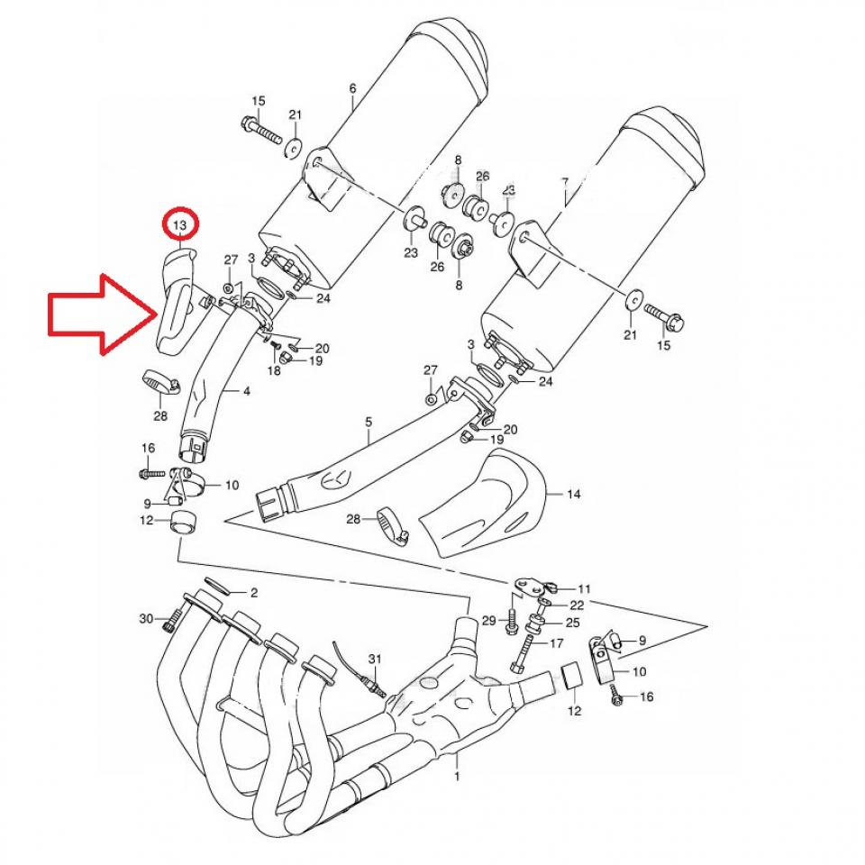 Protection échappement origine pour moto Suzuki 1300 Gsx-R Hayabusa 14780-15H00