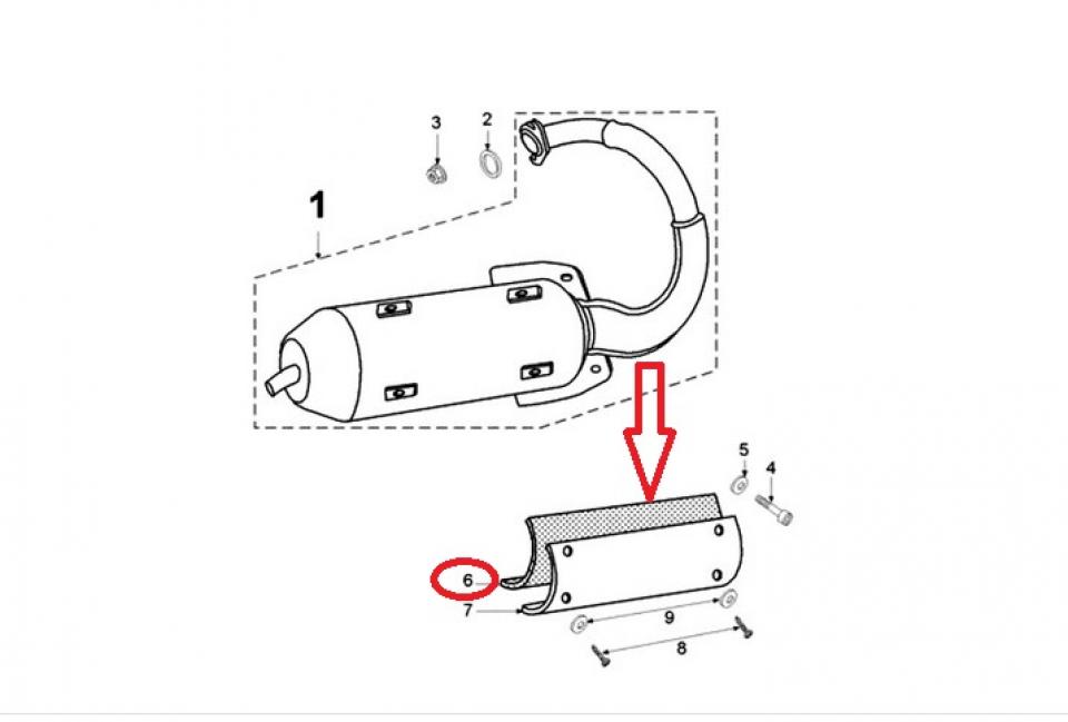 Protection Thermique pot d'échappement pour scooter Peugeot 50 TKR 764068 Neuf