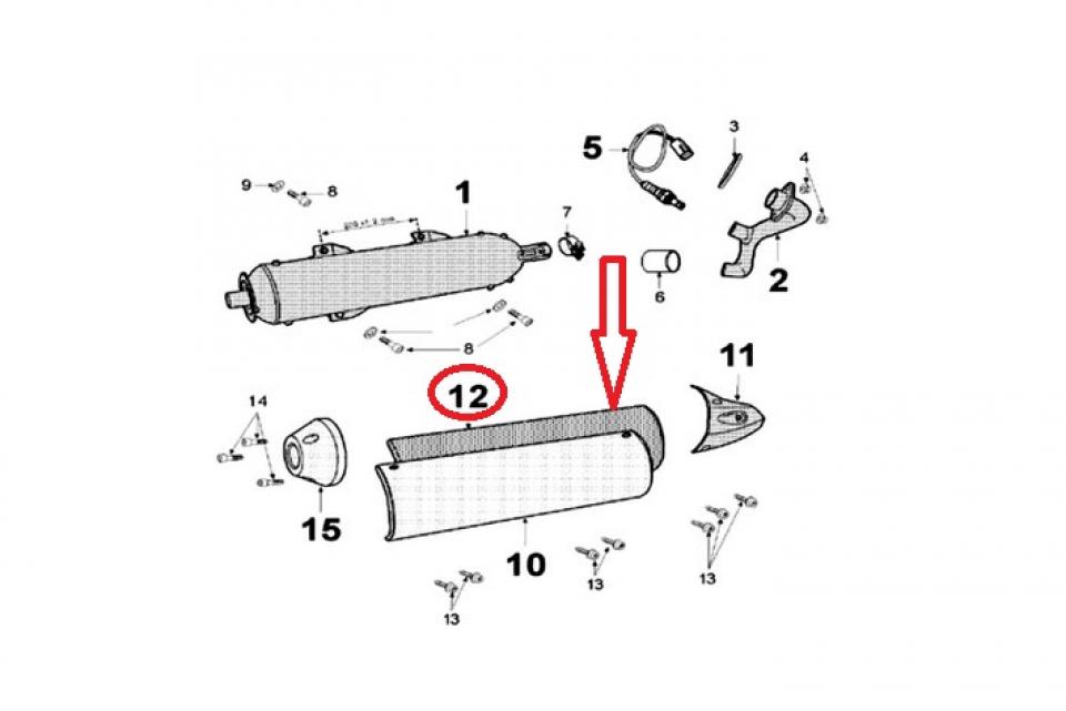 Protection Thermique pot échappement pour scooter Peugeot 125 Satelis 749051