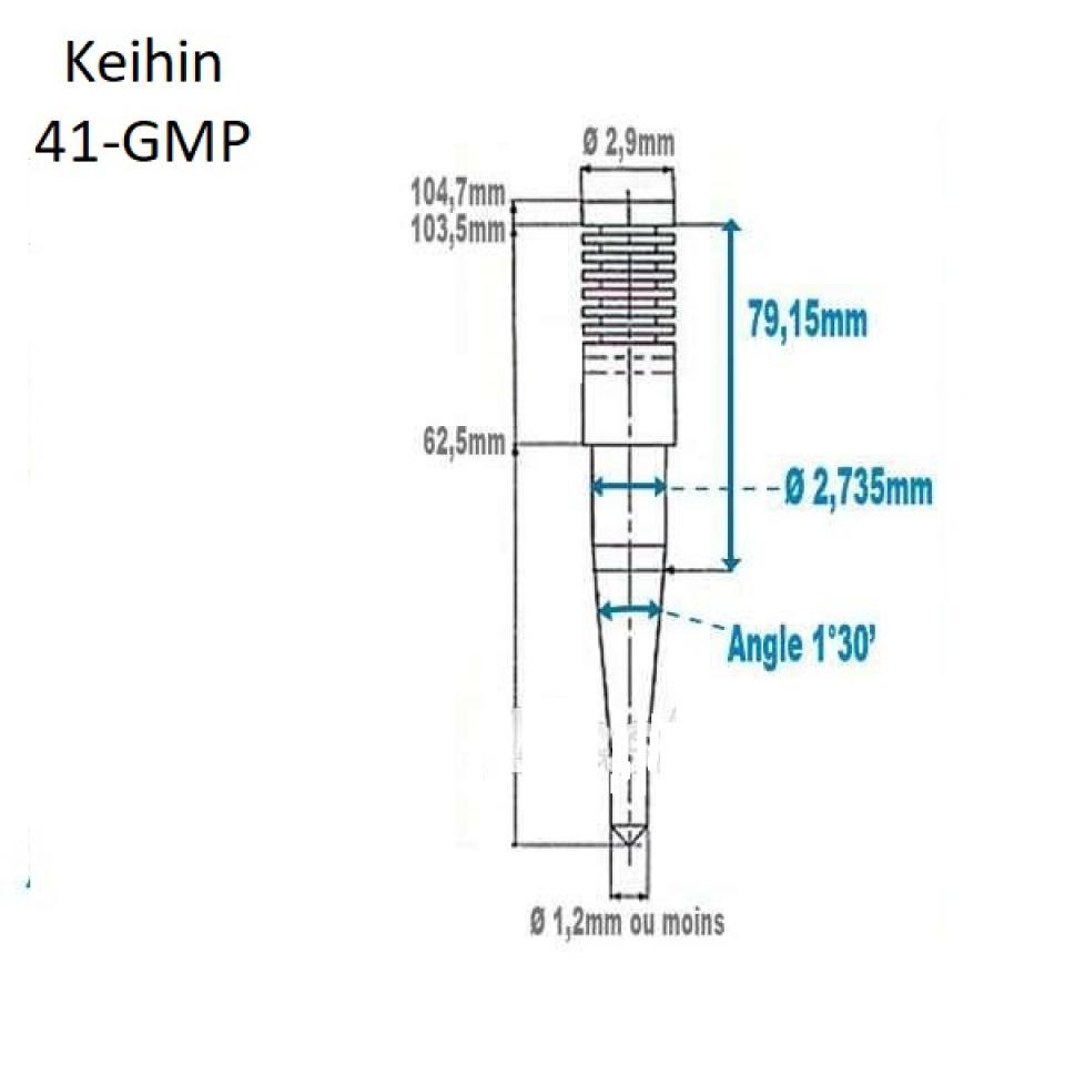 Aiguille de carburateur Keihin FCR 35 à 41mm référence 41-GMP Neuf pour moto 