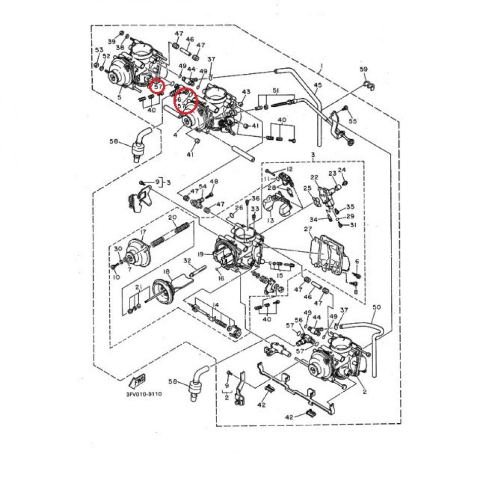 Pièce de carburateur origine pour Moto Yamaha 750 FZR 1989 à 1990 3LK-14147-00 Neuf