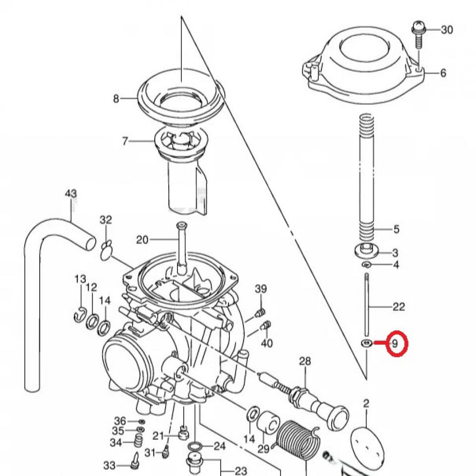 Pièce de carburateur origine pour Moto Suzuki 125 DF 1999 à 2000 13387-47010-000 Neuf