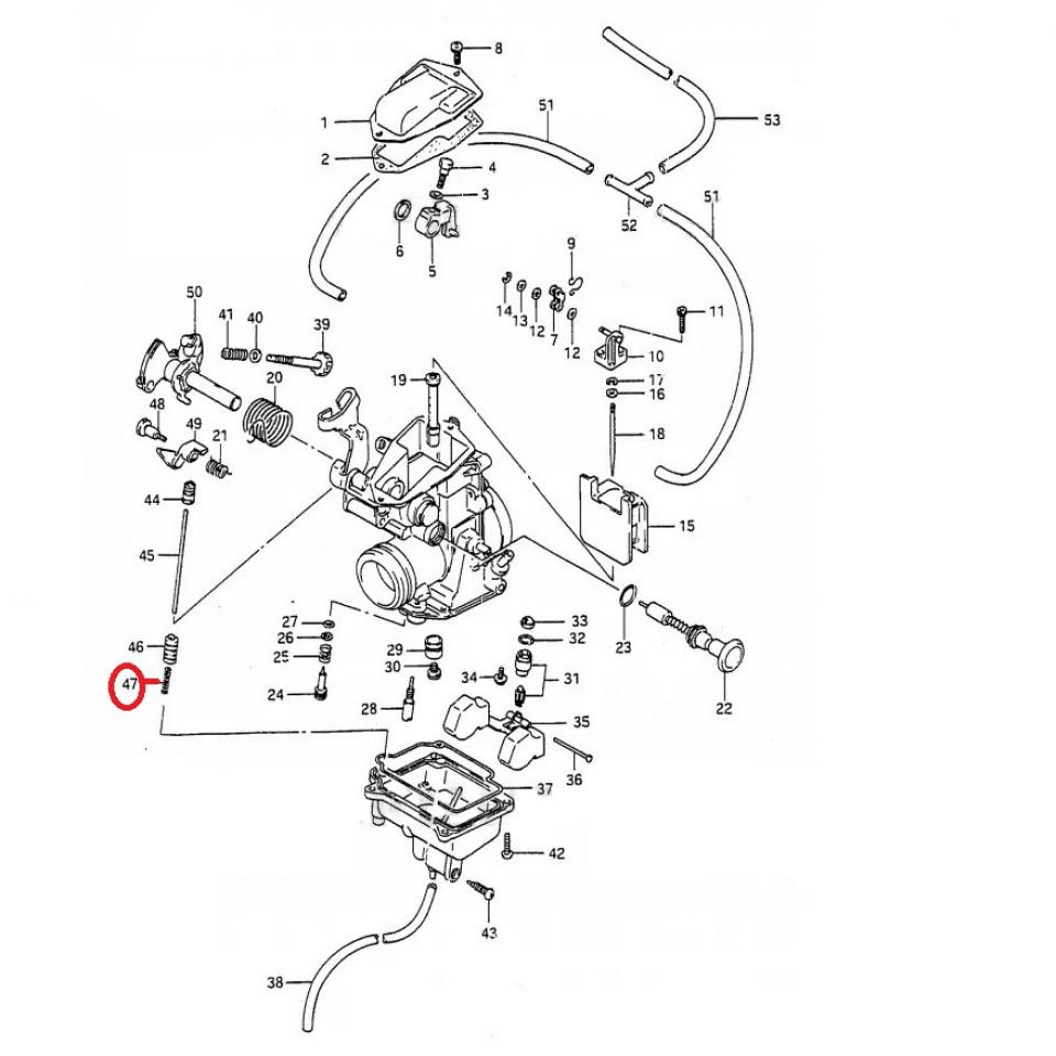 Ressort de carburateur origine pour moto Suzuki 200 DR 13271-09400-0000 Neuf