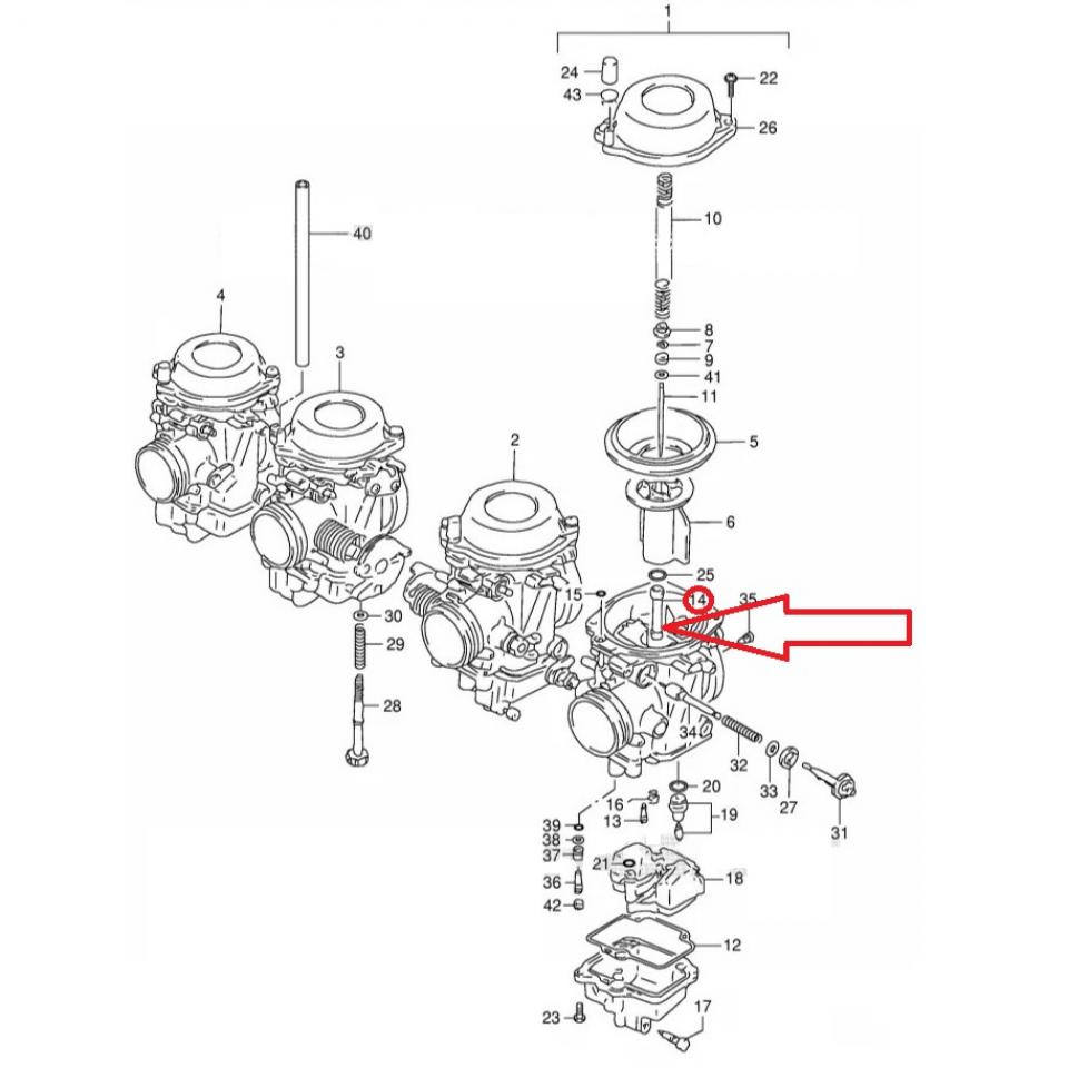 Diffuseur de carburateur origine pour moto Suzuki 1200 Bandit 09494-00638 Neuf