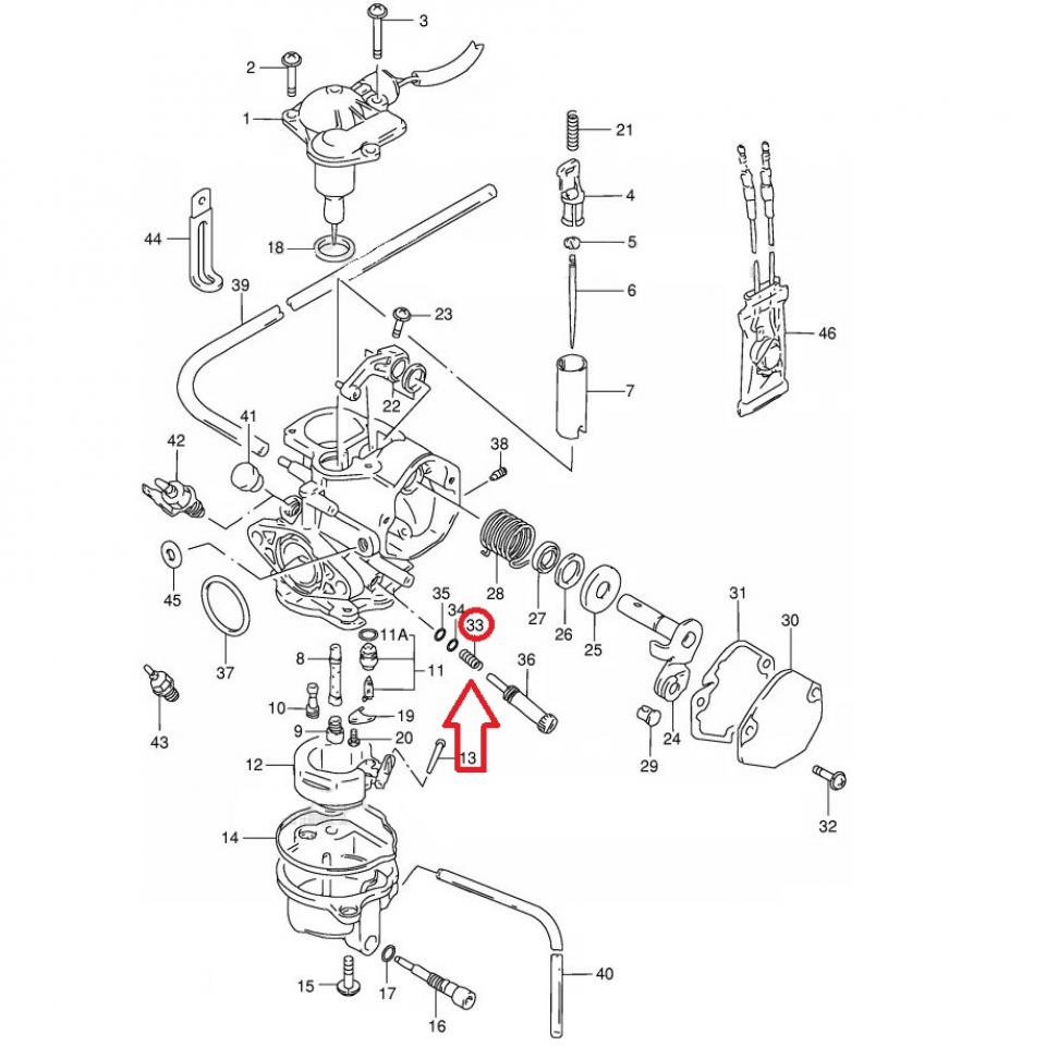 Ressort de carburateur origine pour scooter Suzuki 100 Address 13268-35010 Neuf