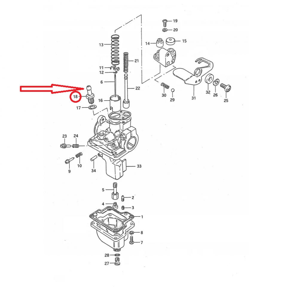 Pointeau + siège origine pour moto Suzuki 50 JR 13370-04110-000 Neuf