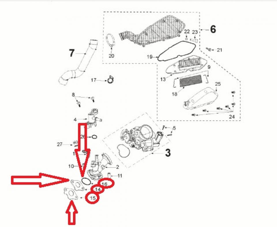 Kit cale thermique admission 807711 pour scooter Peugeot 50 Kisbee 4T 2021-23