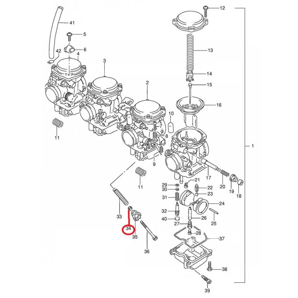 Rondelle de carburateur origine pour moto Suzuki 600 Bandit 13427-26E00