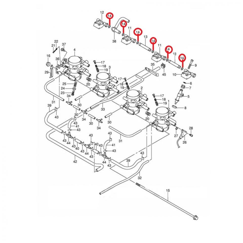 joint raccord de carburateur origine pour moto Suzuki 1300 Hayabusa 15721-24F00