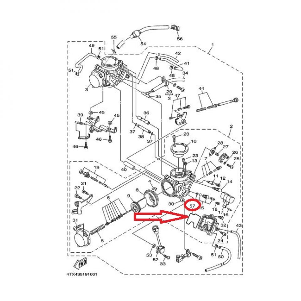 Joint Cuve de carburateur 4TX-14562-00 pour moto Yamaha 850 TDM 1999 à 2001 Neuf