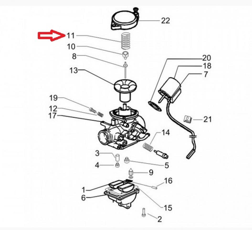 Ressort boisseau carburateur pour scooter Piaggio 50 ZIP 2T AC 2006 à 2015 CM142402 Neuf