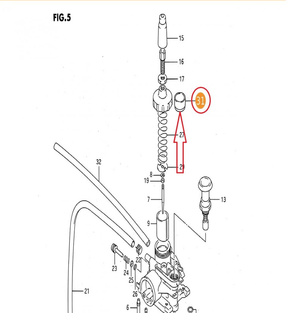 Pièce de carburateur pour quad Suzuki 80 Lt Quadsport 1995-96 13331-40B00 Neuf