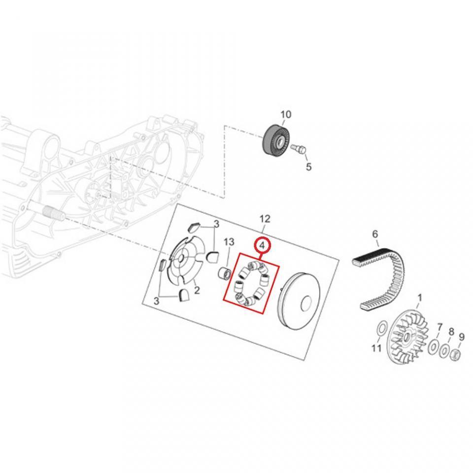 Galet rouleau de variateur origine pour scooter Piaggio 500 Mp3 Lt Business Sans Abs 2014-2014 25x17 21Grs / 830899 Neuf