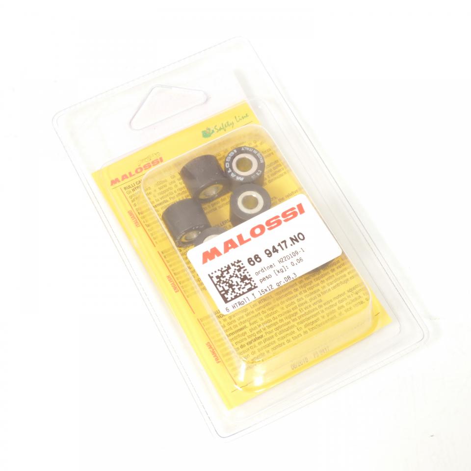 Galet rouleau de variateur Malossi pour Scooter Yamaha 50 YW ZUMA 2T 2008 à 2013 669417N0 / 15x12 8.3Grs Neuf