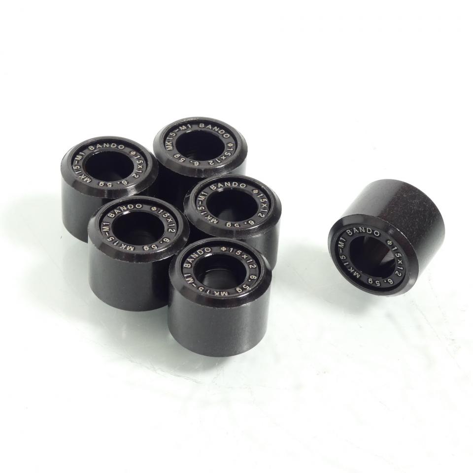 Galet rouleau de variateur Bando pour Scooter MBK 50 Booster Spirit 1990 à 2016 WR-150-120-065-6 / 15x12 6.5Grs Neuf