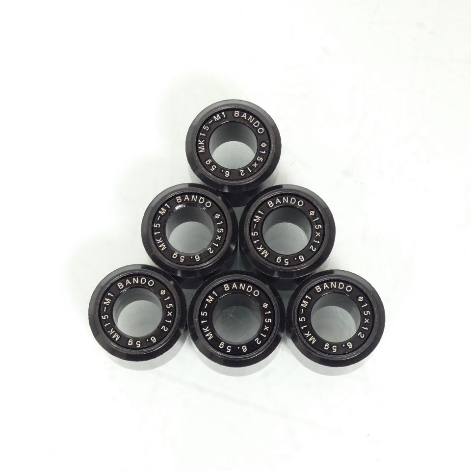 Galet rouleau de variateur Bando pour Scooter MBK 50 Booster Spirit 1990 à 2016 WR-150-120-065-6 / 15x12 6.5Grs Neuf