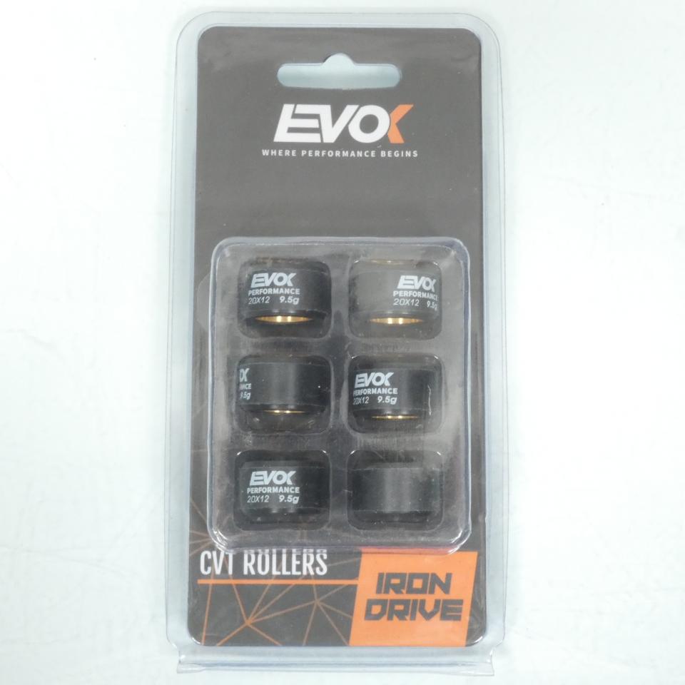 Galet rouleau de variateur EVOK pour scooter Yamaha 125 X-Max 2006 à 2020 20x12 9.5Grs / 100480085 Neuf