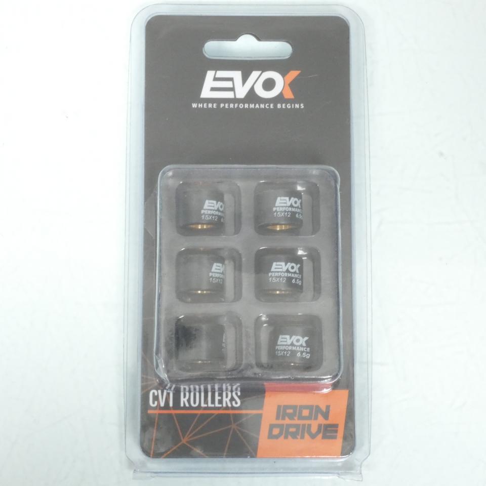 Galet rouleau de variateur EVOK pour scooter Aprilia 50 SR 1996 à 2004 15x12 6.5Grs / 100480011 Neuf