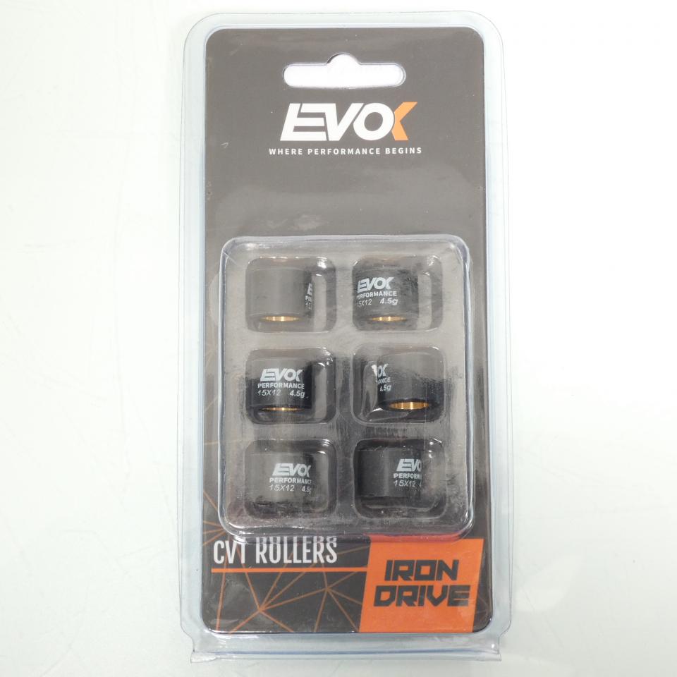 Galet rouleau de variateur EVOK pour scooter MBK 501 Nitro 2020 15x12 4.5Grs / 100480006 Neuf