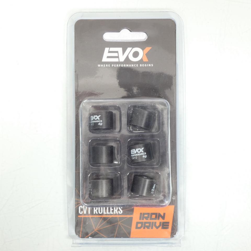 Galet rouleau de variateur EVOK pour scooter MBK 50 Spirit 15x12 4Grs / 100480004 Neuf