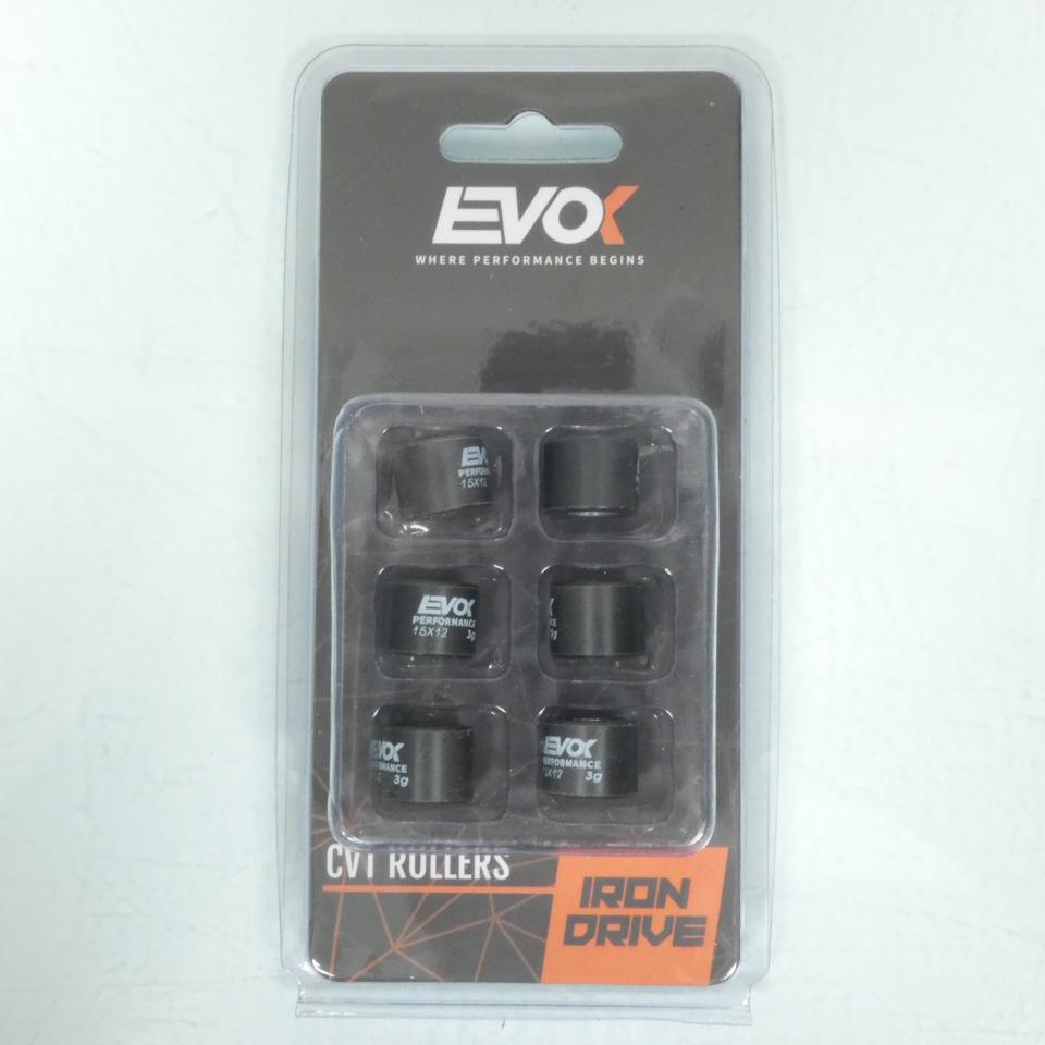 Galet rouleau de variateur EVOK pour scooter MBK 50 Spirit 2017 15x12 3Grs / 100480000 Neuf