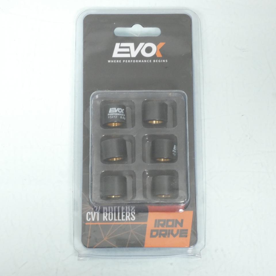 Galet rouleau de variateur EVOK pour scooter Malaguti 50 F10 15x12 5.5Grs / 100480009 Neuf