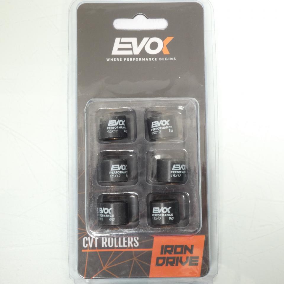 Galet rouleau de variateur EVOK pour scooter Yamaha 50 YW ZUMA 2T 2008 à 2013 15x12 8Grs 100480014 Neuf