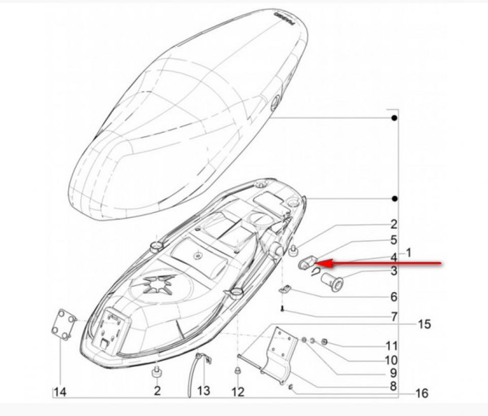 Serrure selle origine pour scooter Piaggio 50 Typhoon Après 2018 1B003616 Neuf