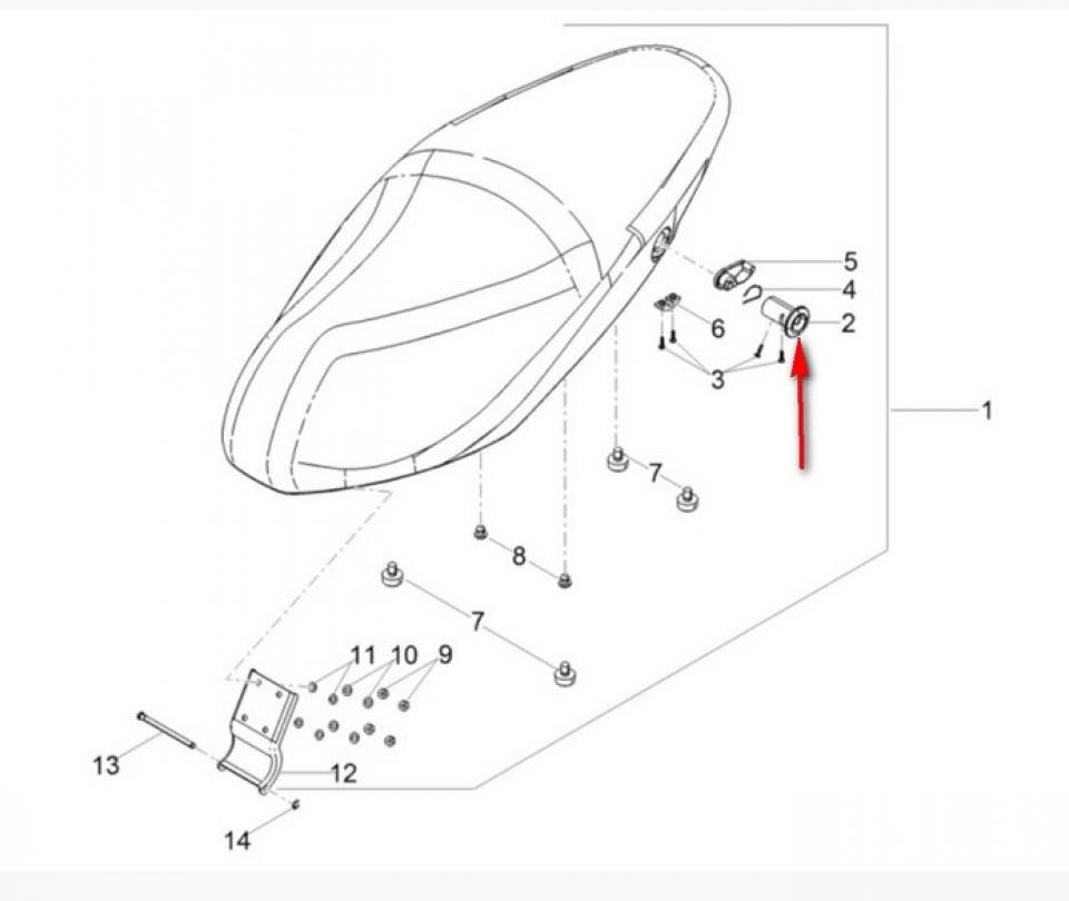 Serrure selle origine pour scooter Piaggio 50 Typhoon Après 2018 1B003642 Neuf