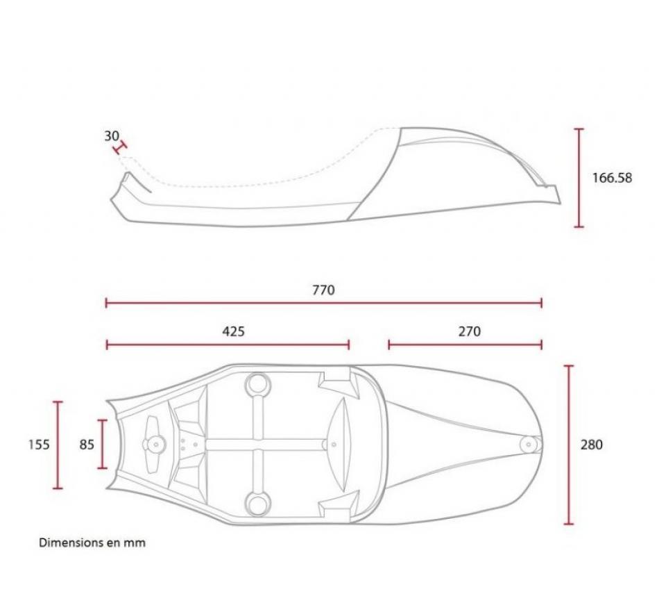 Selle biplace C. Racer pour Moto Triumph Bonneville SP.BONNEVILLE DARK BROWN Neuf