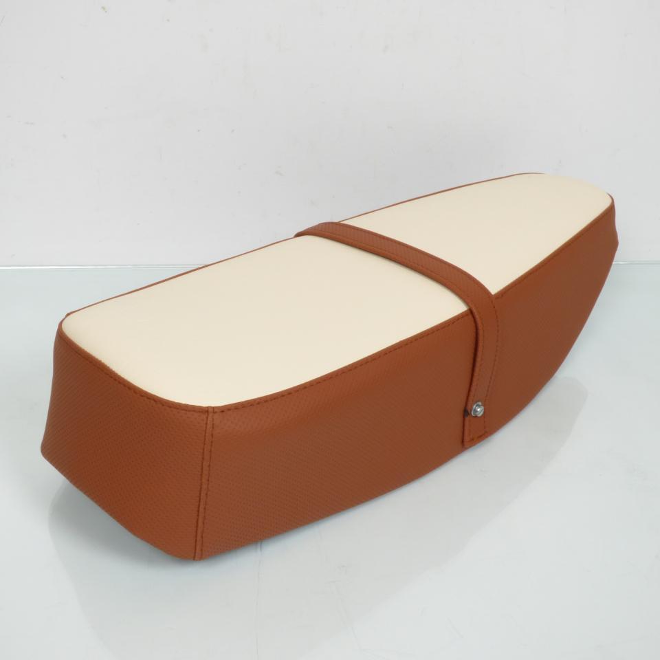 Selle siège biplace marron/beige pour mobylette cyclomoteur MBK tube selle Ø25mm Neuf